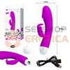 Vibrador 2 motores con estimulador de clitoris recarga USB